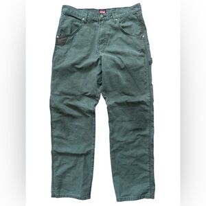Wrangler Workwear Canvas Style Work Pants Olive Green Y2K Size 34x32 Work Grunge